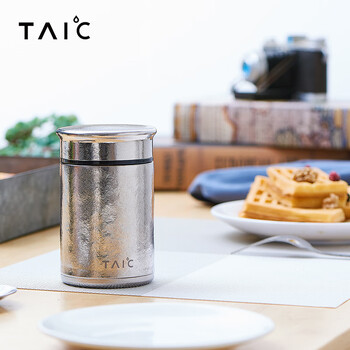 TAIC太可纯钛保温杯钛杯户外水杯焖茶杯口袋杯男女便携260ml 枫叶红