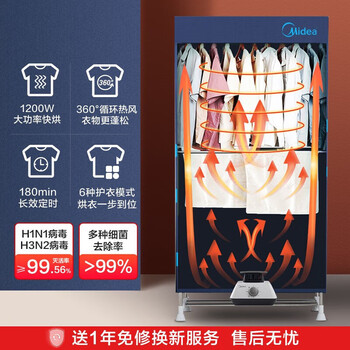 美的(Midea)【430升大容量】干衣机烘干机家用烘衣物护理机烘鞋婴儿内裤脱水小型除菌除螨烘衣机/HBGJ12A1 美的(Midea)【430升大容量】干衣机烘干机家用烘衣物护理机烘鞋婴儿内裤脱水小型除菌除螨烘衣机/HBGJ12A1