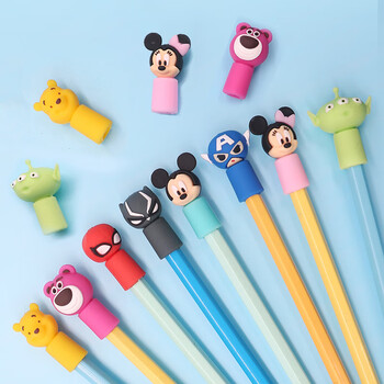迪士尼（Disney）铅笔笔帽3个装 硅胶铅笔套/铅笔延长器/笔套/笔盖 笔尖保护套 小学生文具学习用品 三眼仔