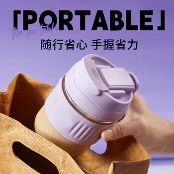 卡罗特玻璃杯女咖啡杯高硼硅耐高温水杯高颜值吸管杯子便携 绝绝紫500ml