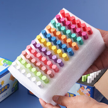 御杰粉笔京东自营超艳彩色无尘粉笔六角11色66支/盒儿童家用黑板报专用幼儿园涂鸦教师专用粉笔批发