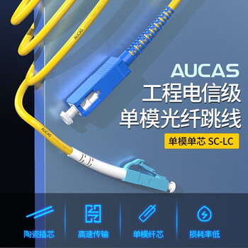 奥卡斯（AUCAS）光纤跳线 电信级SC-SC单模单芯 低烟无卤环保光纤线 UPC机房收发器尾纤3米ACCC03S1S