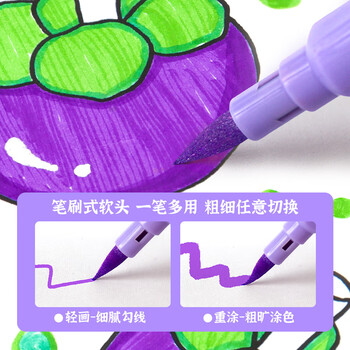 马培德（Maped）儿童软头水彩笔幼儿学生绘画彩色笔初学美术彩绘涂鸦画笔节日送礼847912CH【12色/塑盒装】水彩笔