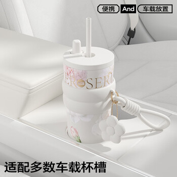 世大家保温杯女士水杯送女朋友老婆礼物大容量吸管不锈钢高颜值水杯