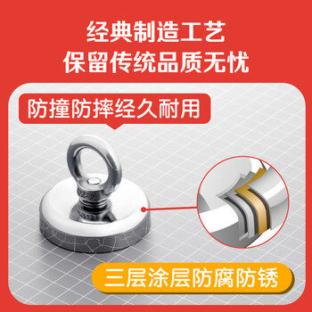 众未（JONEVEE）强力磁铁强磁铁打捞专用圆形吸铁石钕铁硼吊环吸盘河道户外【D25】直径25mm 1个装ZWMG-D25