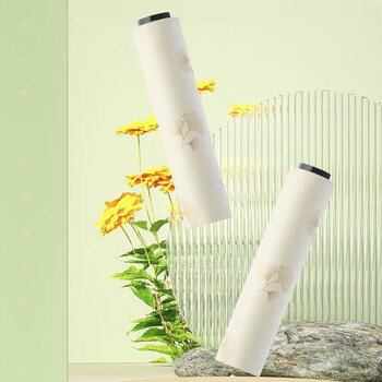 天堂伞 防紫外线晴雨伞三折 雨伞黑胶防晒太阳伞遮阳晴雨伞 甘酪白