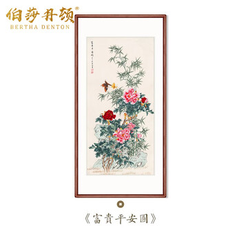 牡丹花墙画型号规格- 京东
