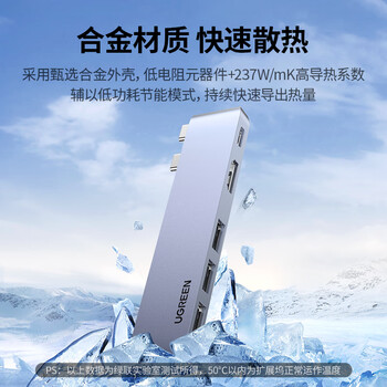 绿联Type-C扩展坞直插式拓展坞多屏USB适用苹果MacBook Pro/Air笔记本M3/4雷电4/5转换HDMI转接头电脑