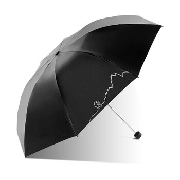 天堂伞 旅行者黑胶三折晴雨伞 33628E 天堂伞 旅行者黑胶三折晴雨伞 33628E