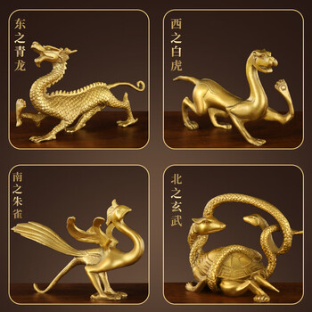 銅 細工 四大神獣 青龍白虎朱雀玄武 茶台 書架 彫刻 置物 開運風水