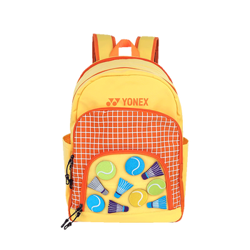 尤尼克斯（YONEX）羽毛球包青少年儿童时尚魔术贴双肩背包BA299CR黄橙