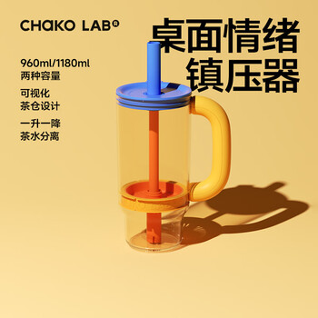 chakolab巨无霸茶水分离吸管杯女高颜值水杯大容量tritan霸霸杯 假装在芒