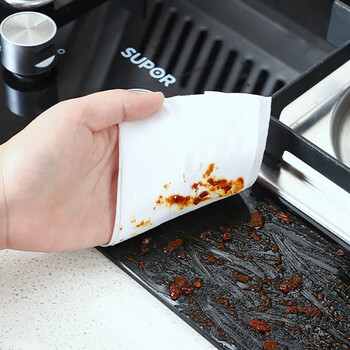 可可欣（KEKEXIN）巨型厨房洗碗湿巾 厨房用纸 卫生清洁去油污湿纸巾 100抽*5包