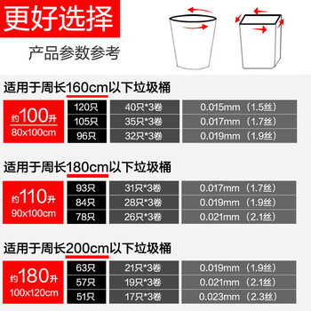 e洁平口垃圾袋黑色100*120cm63只单面1.9丝点断特大物业酒店厨房加厚