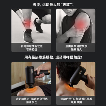 PICOOC有品热敷筋膜枪肌肉按摩器专业级运动健身肩颈腰背按摩仪家用经膜枪H1生日礼物实用送男女友爸妈