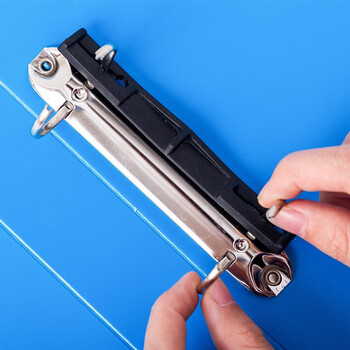 绿文A4黑色打孔文件夹活页夹D型两孔插页双孔2孔收纳夹资料夹办公用品塑料学生用高中生用穿孔活动夹子