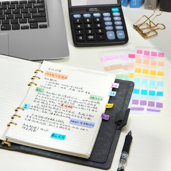 众未（JONEVEE）索引贴莫兰迪6色小号240枚标签姓名贴透明便利贴纸文具用品可书写便签记事贴MS1024（2件起售）