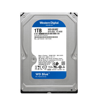 西部数据台式机械硬盘 WD Blue 西数蓝盘 1TB 5400转 64MB SATA CMR垂直 电脑硬盘 3.5英寸 WD10EARZ