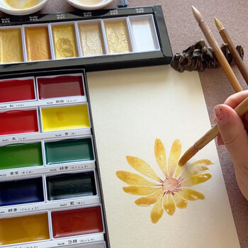 吴竹(KURETAKE)颜彩耽美固体水彩颜料专业美术幻彩色水彩颜料初学者水墨画古风墨彩工笔画金粉6色MC20SC/6V 吴竹(KURETAKE)颜彩耽美固体水彩颜料专业美术幻彩色水彩颜料初学者水墨画古风墨彩工笔画金粉6色MC20SC/6V