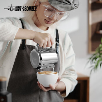 MHW-3BOMBER轰炸机高性能GT拉花缸专业级意式咖啡奶泡拉花杯创新可进洗碗机