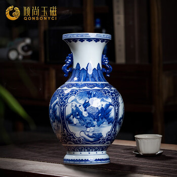 宋代柴窯藍釉葫蘆瓶　陶器　花瓶　飾り壺 宋代柴窯藍釉葫蘆瓶 陶器 花瓶 飾り壺 藍釉 鶴首花瓶 清