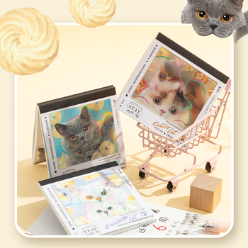 MASMARCU晨光文具晨光全是喵方形便签本可爱猫咪高颜值学生用记事本光栅封面随身小本子手账60页随机BQ0109