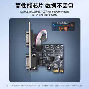优越者PCI-E转RS232双串口卡 电脑COM口扩展卡转接2口RS232公9针串口T1042A 优越者PCI-E转RS232双串口卡 电脑COM口扩展卡转接2口RS232公9针串口T1042A
