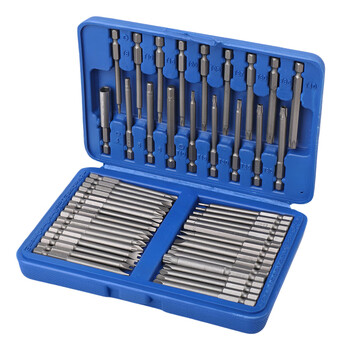 伏兴 50件加长批头套装 电动螺丝刀批头 一字十字内六角梅花批头