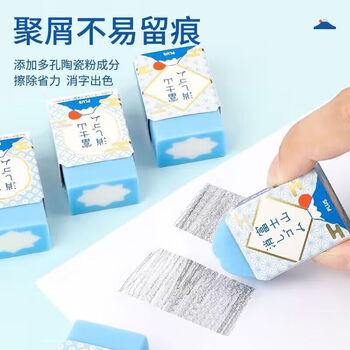 普乐士（PLUS）富士山橡皮擦儿童橡皮学生高考用创意网红文具铅笔檫象皮可擦笔擦 富士山蓝色mini 1块装
