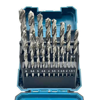 牧田（MAKITA）电钻直柄高速钢白钢麻花钻头麻花白钻 19支装套装 D-67549