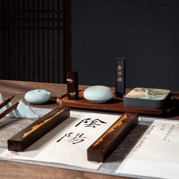 梅林笔庄文房四宝套装成人书法专用砚台毛笔字专业级笔墨纸砚全套礼盒书法摆件精品高档工具套装桃源仙境 梅林笔庄文房四宝套装成人书法专用砚台毛笔字专业级笔墨纸砚全套礼盒书法摆件精品高档工具套装桃源仙境