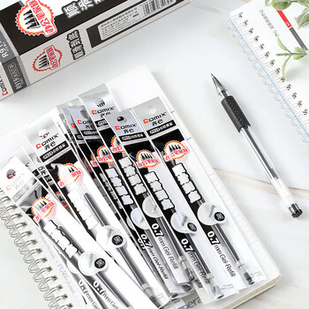 齐心（COMIX）高效耐用20支装*2盒 0.7mm顺滑到底中性笔笔芯子弹头 黑色 R919