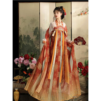 满天花雨 唐制 斉胸襦裙 日常 仙女服 中華漢服　H31＃ 满天花雨 唐制 斉胸襦裙 日常 仙女服 中華漢服 H31＃