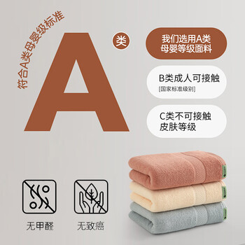 新亚毛巾纯棉加厚大毛巾3条成人洗澡洗脸巾吸水不掉毛干发巾34×76cm