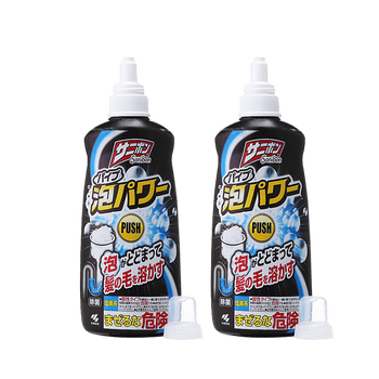 小林制药（KOBAYASHI）管道疏通剂泡沫装400ml*2瓶下水道地漏去污除臭排水管清道夫