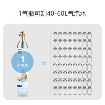 飞利浦 家用台式气泡水机 小型自制气泡打气机 碳酸饮料打气机苏打水机 ADD4852WH
