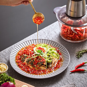 小熊绞肉机家用电动多功能肉馅机婴儿辅食打肉机搅拌切菜 玻璃碗单刀不锈钢刀头 QSJ-D03W5