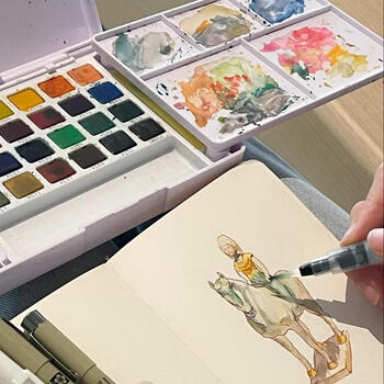 樱花(SAKURA)固体水彩颜料48色套装初学者便携透明水彩画工具学生艺考写生美术绘画速写用品出游礼物 樱花(SAKURA)固体水彩颜料48色套装初学者便携透明水彩画工具学生艺考写生美术绘画速写用品出游礼物