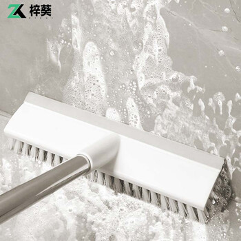 梓葵 卫生间缝隙清洁刷【27cm刷头+131cm杆子(刮刷两用)】ZK-0977