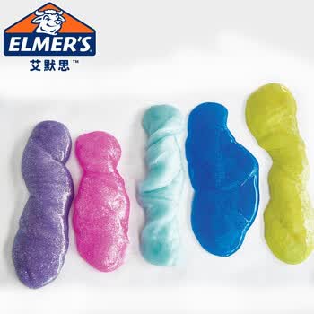 艾默思（Elmers）水晶泥 史莱姆 起泡胶 益智解压须配魔法液 闪粉胶水177ml蓝色