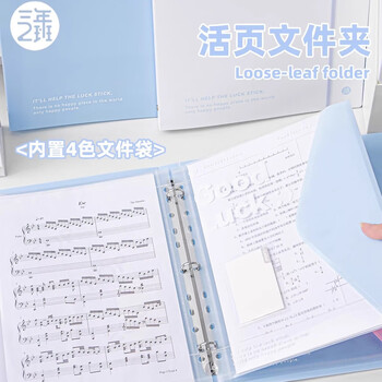 三年二班 4个装Goodluck文件袋学生桌面透明文件袋试卷收纳小学生科目袋资料档案袋文件袋-混色4个装