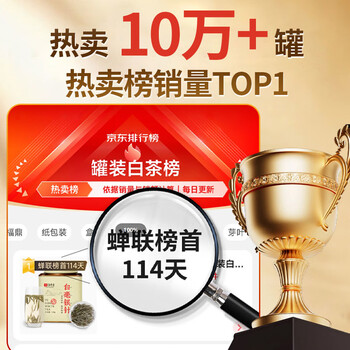 传奇会茶叶白茶福鼎白茶白毫银针特级老白茶自己喝罐装100g送礼 传奇会茶叶白茶福鼎白茶白毫银针特级老白茶自己喝罐装100g送礼