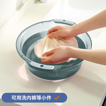 ESIKIN洗脸盆大号含把手2只35cm泡脚洗脚盆洗衣盆加厚塑料盆洗菜盆