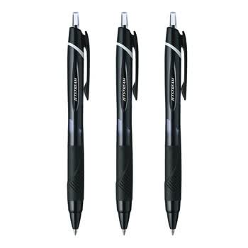 uni三菱 JETSTREAM系列按动原子笔SXN-150 顺滑学生办公圆珠笔0.7mm 黑杆黑芯 3支