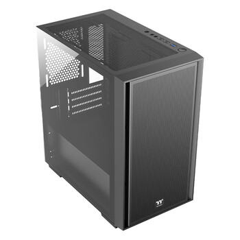 Thermaltake（Tt）启航者F4 黑色 Mini小机箱水冷电脑主机（支持MATX主板/钢化玻璃侧透/铁网面板/支持背线）