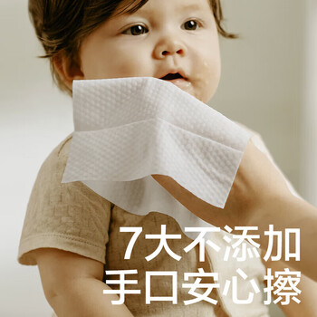 babycare 婴儿手口湿巾BC2002415 加厚擦脸带盖湿纸巾 紫盖湿巾80抽-2包