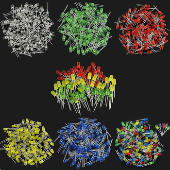 吻迪 5MM发光二极管   LED灯珠元件  红发红100只