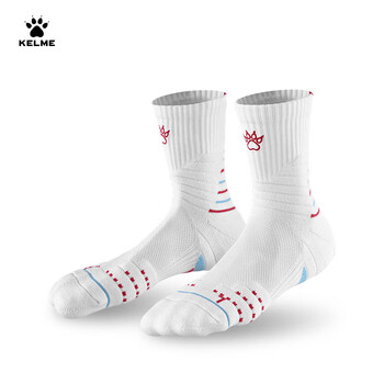 卡尔美（KELME）成人篮球袜训练比赛加厚包裹透气耐磨防滑中筒袜子 黑色 L(39-44)