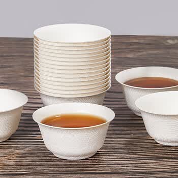 SHUANG YU 一次性功夫茶杯50只*60ml纸浆甘蔗便携可降解品