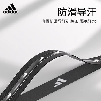 阿迪达斯（adidas）运动发带男女止汗吸汗带3条装跑步篮球羽毛网球头巾导汗带宽发带